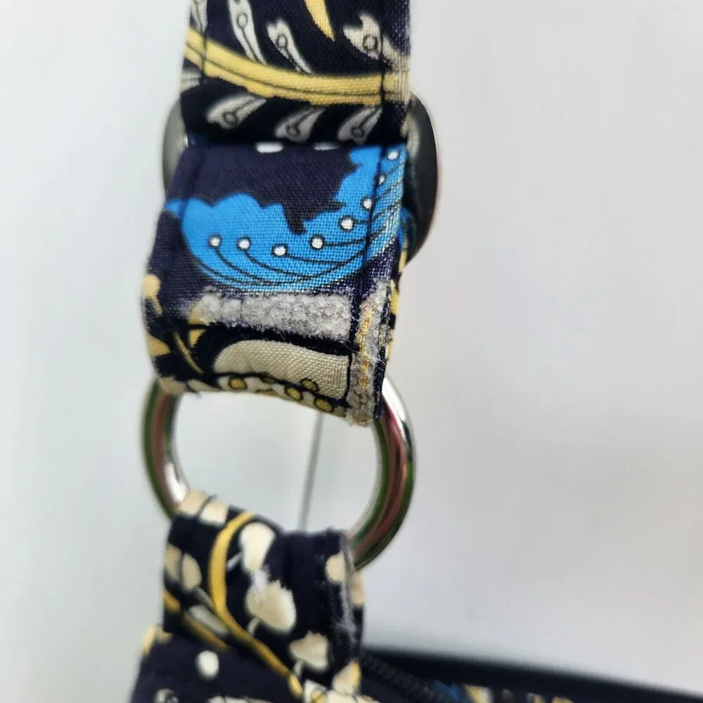 Vera Bradley Ellie Blue Elephants Quilted Cotton Canvas Hipster Crossbody Bag